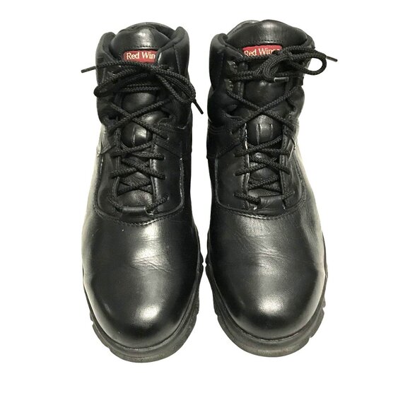 RED WING Mens Soft Toe Lace Up Work Boot Black Leather Size 13 - Picture 2 of 12